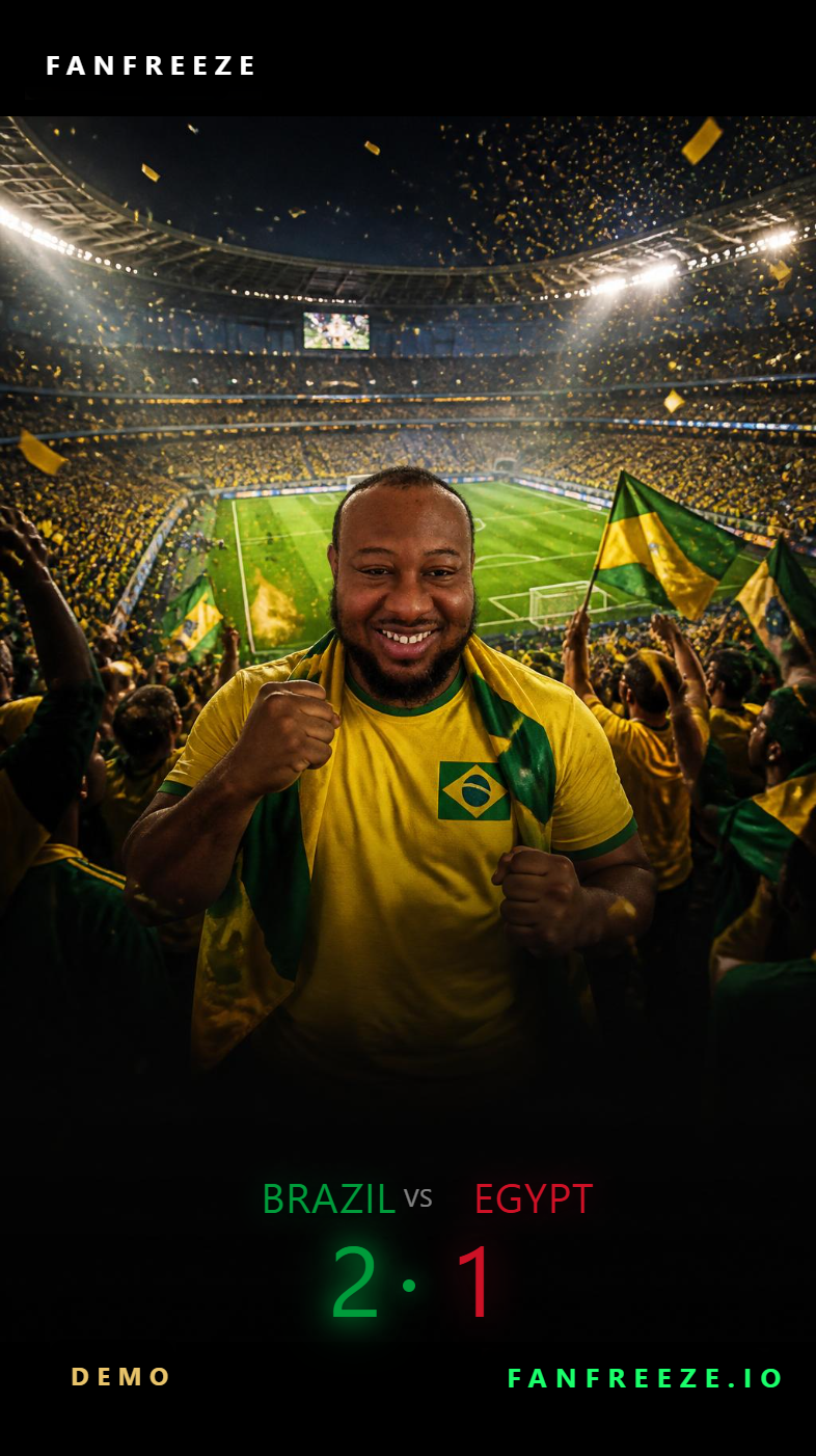 Brazil vs Egypt FanFreeze stadium card